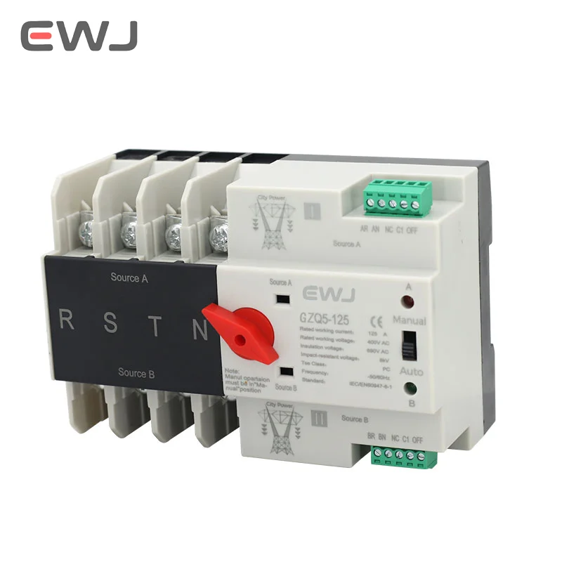 solar type Automatic Transfer Switch Dual changeover Switch 125A single phase ATS Uninterruptible Millisecond Power Generator