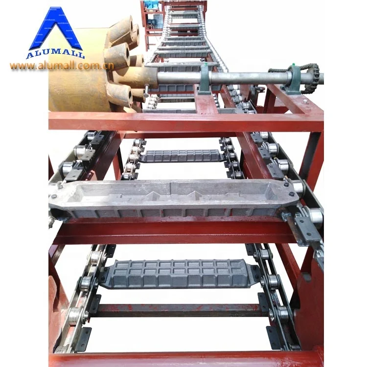 Waste scrap aluminum melting furnace automatic ingot conveyor continuous aluminum ingot production line casting machine