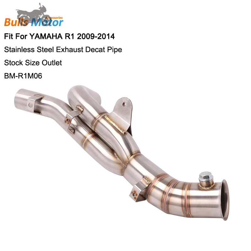 For YAMAHA R1 Exhaust Catalyst Remove Decat Pipe Motorcycle Exhaust System 2009 2010 2011 2012 2013 2014