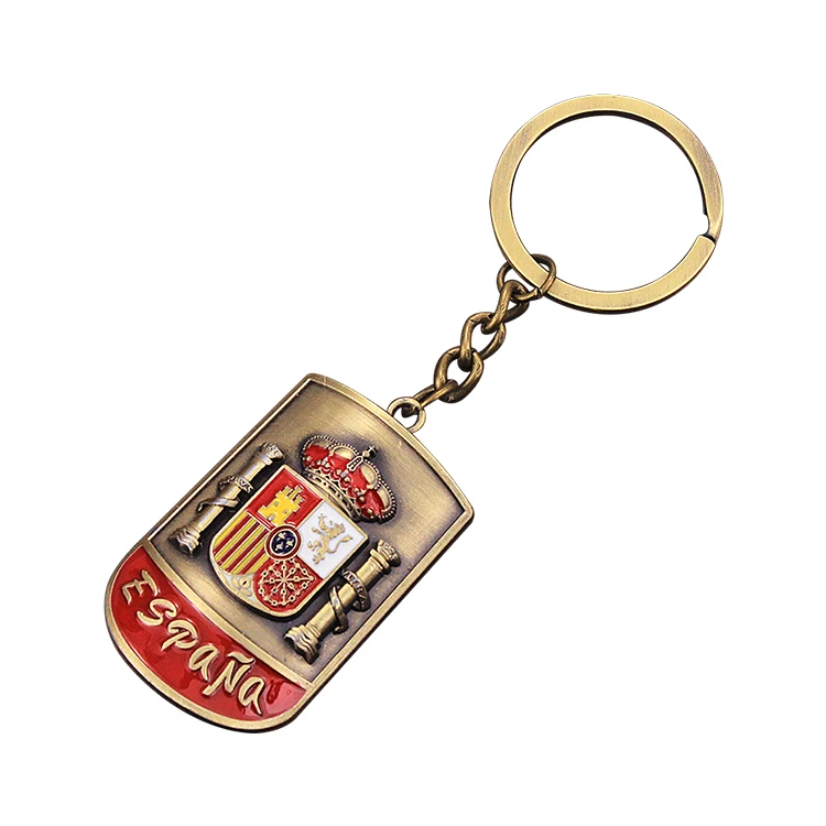 Direct Selling Color Filled Sweden Souvenir Keychain Spain Tourist Souvenir Keychain