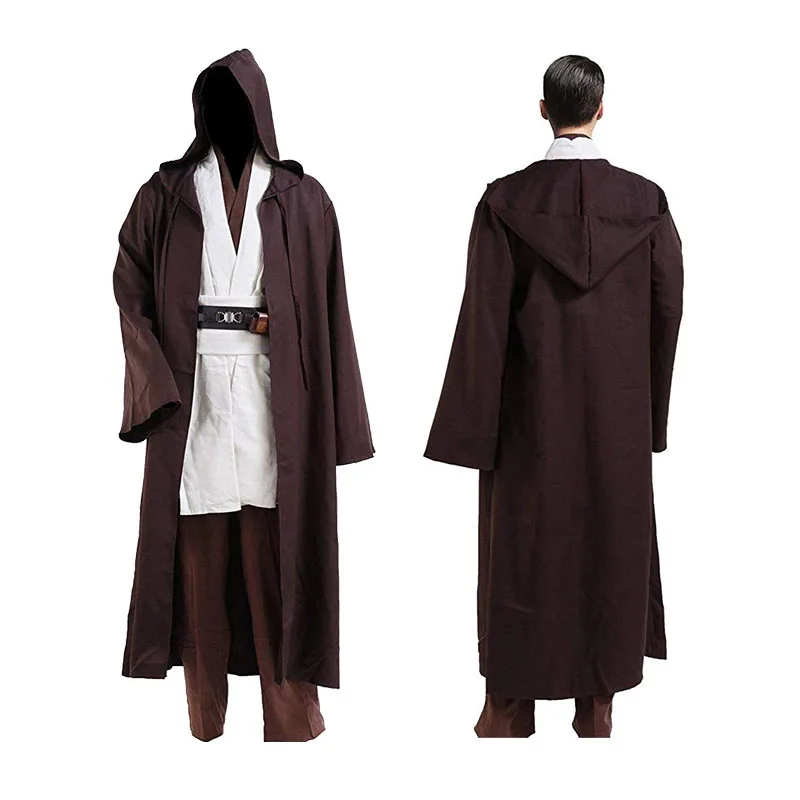 Halloween Movie Coffee Luke skywalker Outfit for Jedi Costume Hooded Robe