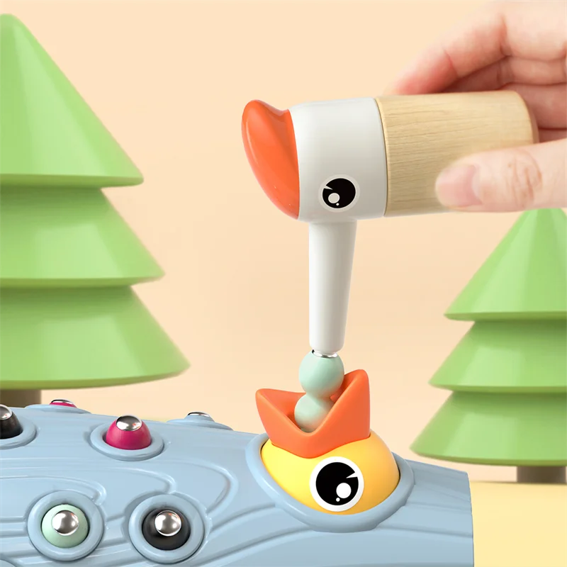 kids plastic woodpecker worm toy magnetic bird feeding game children early educational toy baby toy