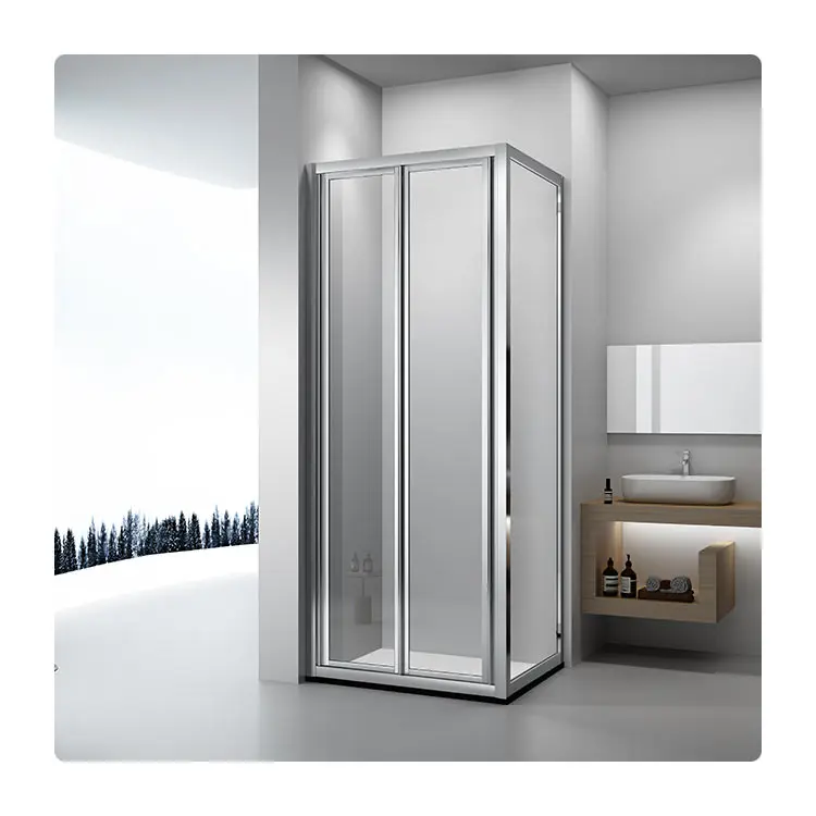 Simple Bathroom Shower Room Small Shower Glass Cabin Corner Folding Shower Enclosures