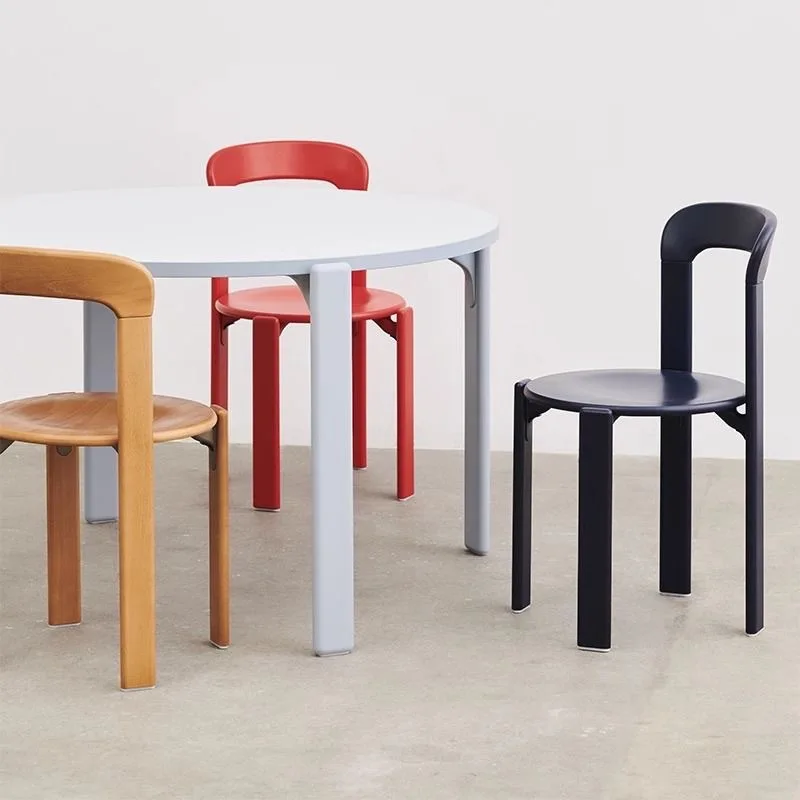 Light luxury solid wood dining side chair modern nordic household dining table and chairs small household stackable restaurant