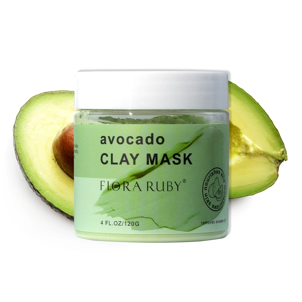 Private Label OEM  ODM 100% Natural Beauty Organic Facial Care Whitening Exfoliating Rose Cranberry Avocado  Facial Clay Mask