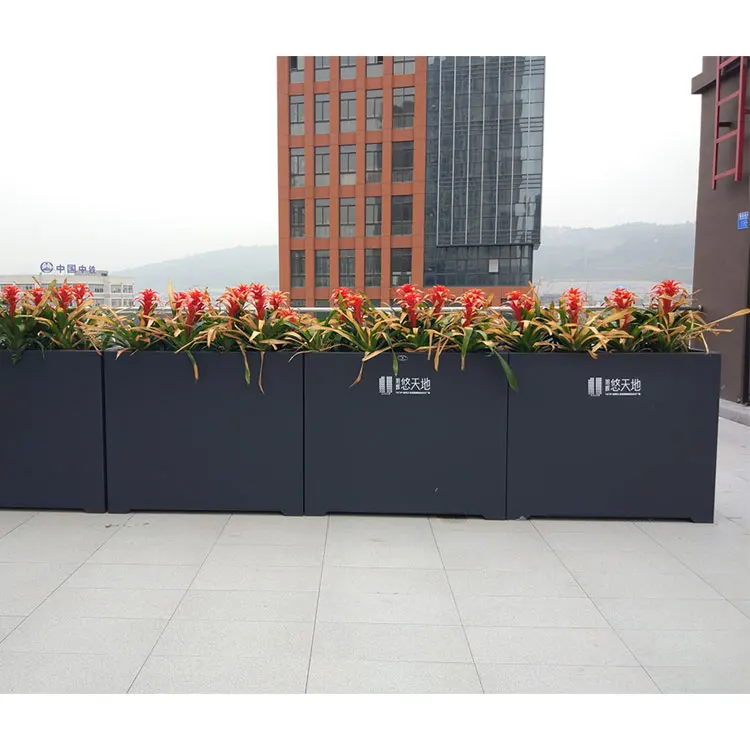 Indoor Outdoor Street Metal Steel Airport Shopping Center Flower Box Planting Box Flower Pot