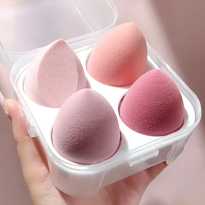 Hydrophilic Polyurethane 2021 New Free Purple Pink Green Case Beauty Makeup Blender 3D Make up Sponge Arrivals Latex Waterdrop