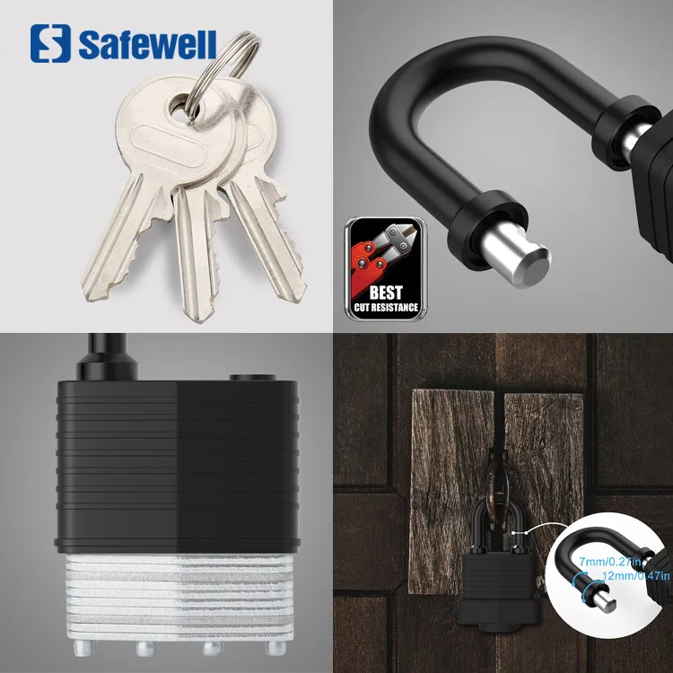 30/40/50/65 mm Short beam Heavy Duty Laminated Steel Padlock