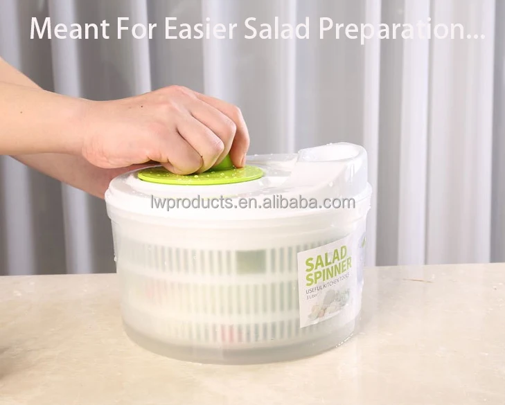 Quick Dry Hand Spinning Drainer Basket Colander Fruit Dehydration Lettuce Dehydrator Vegetable Spinner Machine Salad Dryer