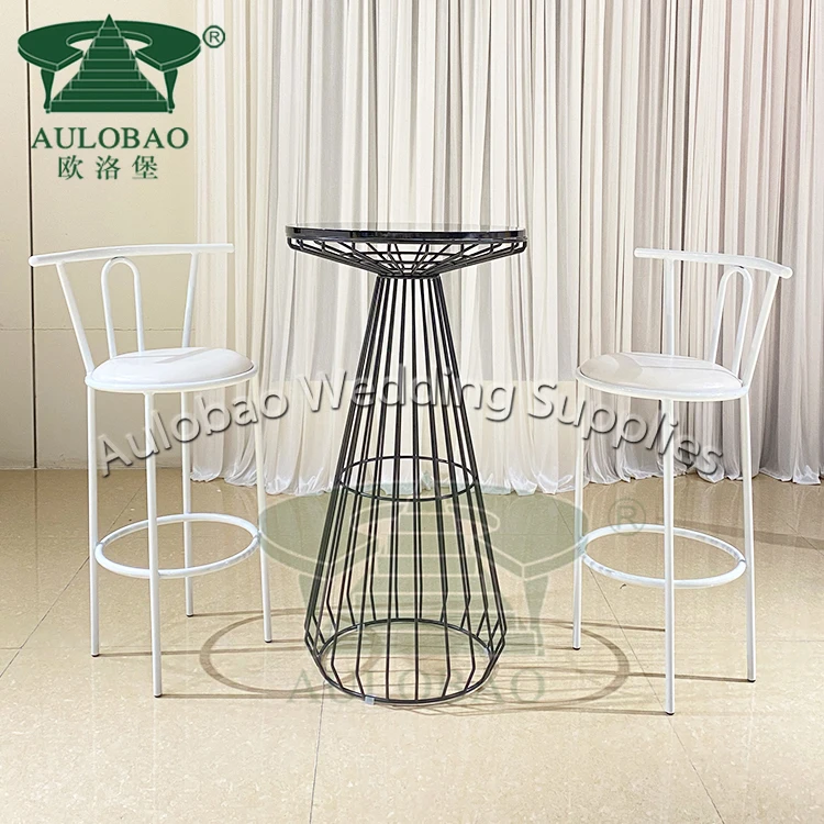 Bar furniture iron metal round bar height table night club