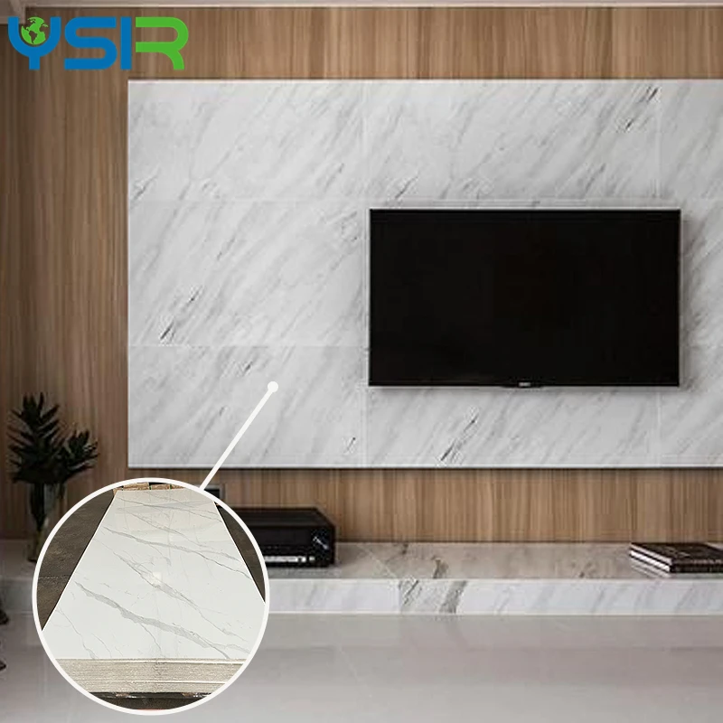 Высокий глянцевый ПВХ мраморный лист для внутренней отделки стен хорошее качество УФ Мраморная Панель