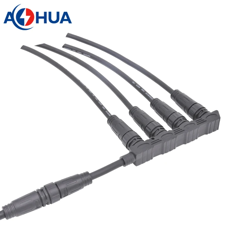 1 To 4 Branch Cables Multiple Wiring Harness Male Female IP68 Waterproof Molding Connector 2pin 3pin
