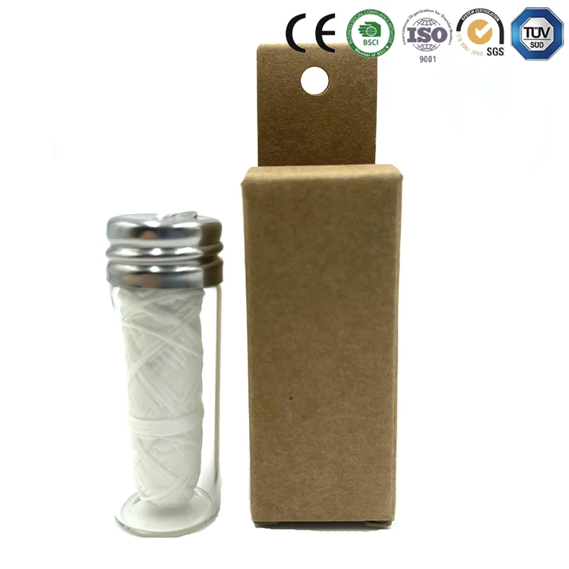 Zero Waste Biodegradable 30m Bamboo Charcoal Floss With Natural Mint Flavour And Candelilla Wax