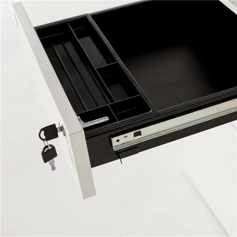 Multifunctional small metal 3 drawers cabinet with rollers