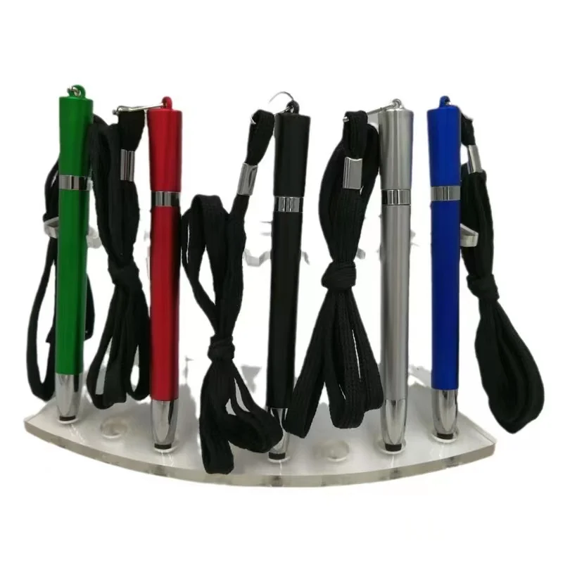 Promotional custom logo plastic stylus lanyard ball pen with touch screen