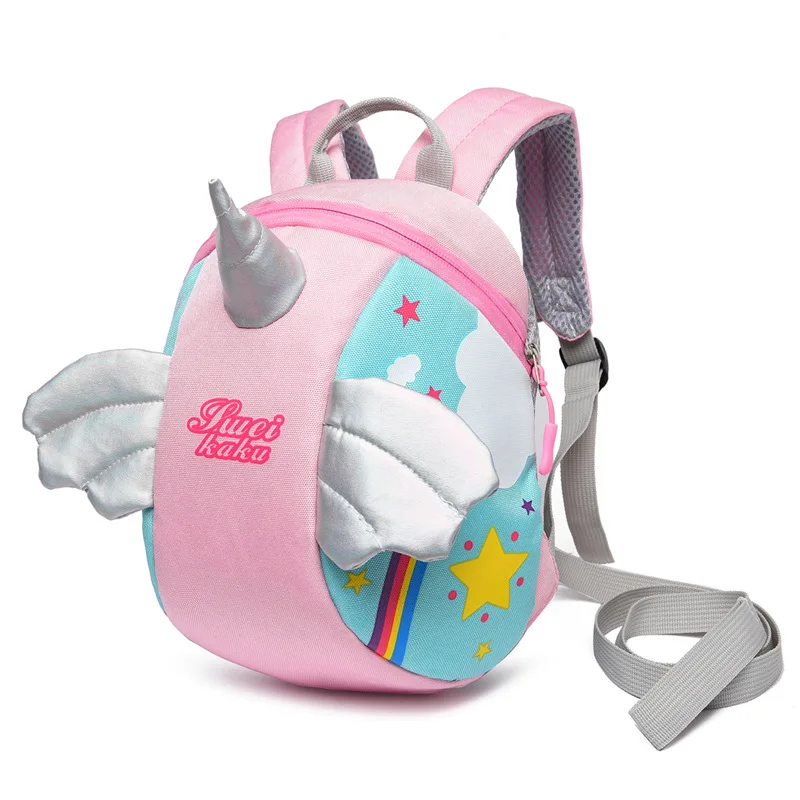 Kindergarten cartoon schoolbag for children 1-3 years old baby  girl shoulder anti lost backpack  trendy bag unicorn school bag