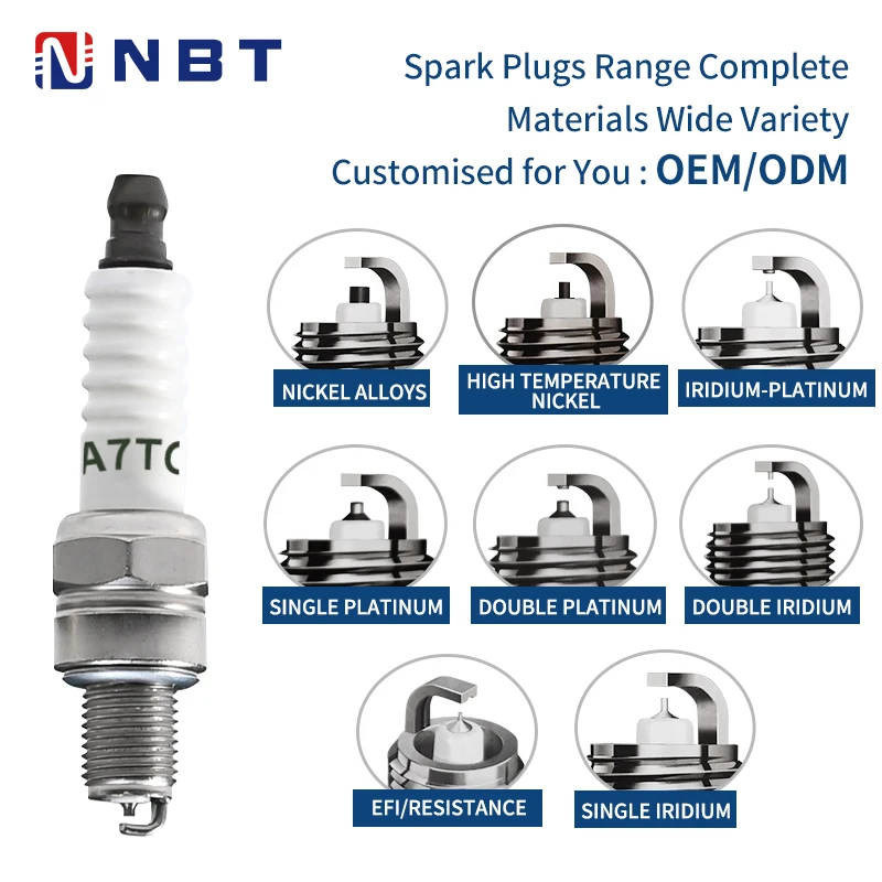 NBT Factory Car Parts Wholesale Double Iridium Spark Plug For 139 Lawn Mowers Longer Life Garden Machine Spark Plugs A7TC