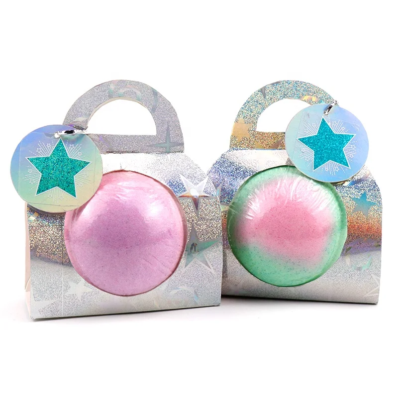 OEM Factory Custom Packing Scent Bubble Spa Vegan natural Colors Plastic Bag Single Bath Bombs