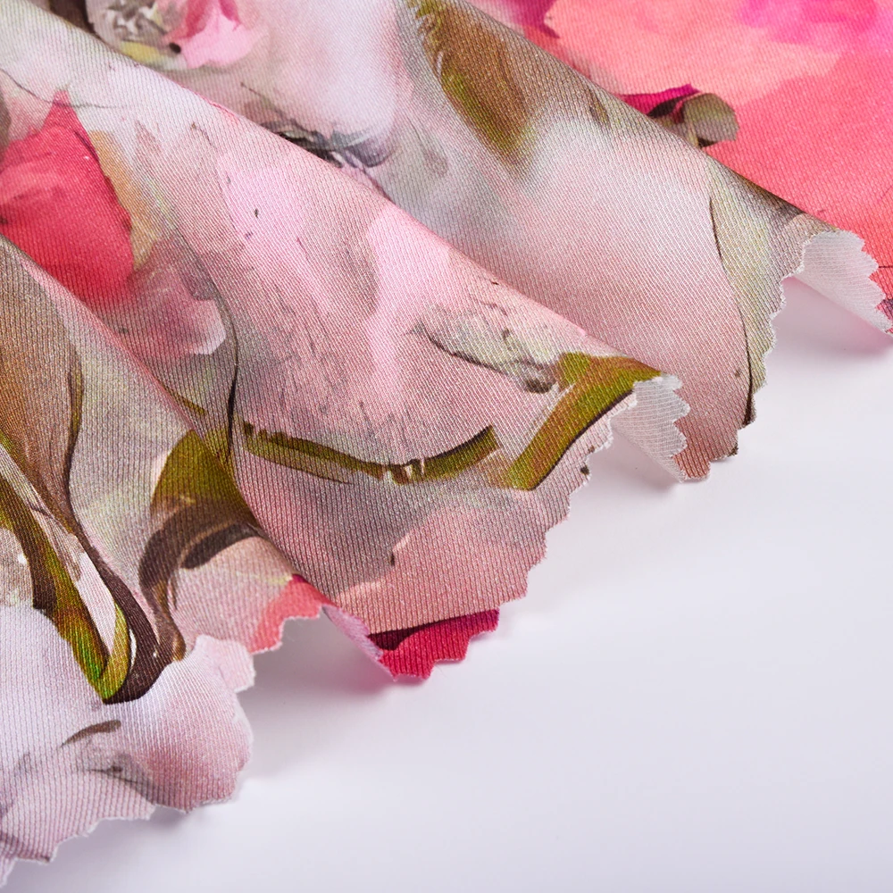 Hot sale digital Floral print 100% viscose rayon challis fabric floral printed for dress