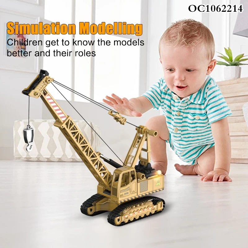 Wholesale free wheel alloy engineering diecast series truck toy small scale model simulation crane toys for boys