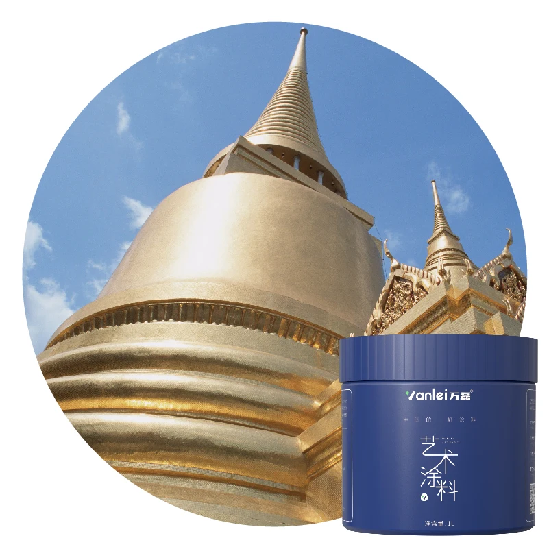Wanlei 1l One Bottle Eco-friendly Varnish Waterborne Gold Glitter Wall Paint