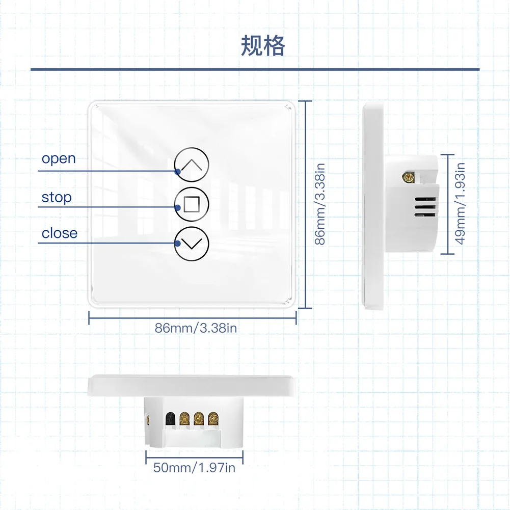 WiFi Tuya smart curtain switch 2.5d touch panel app remote control timing arc curtain switch