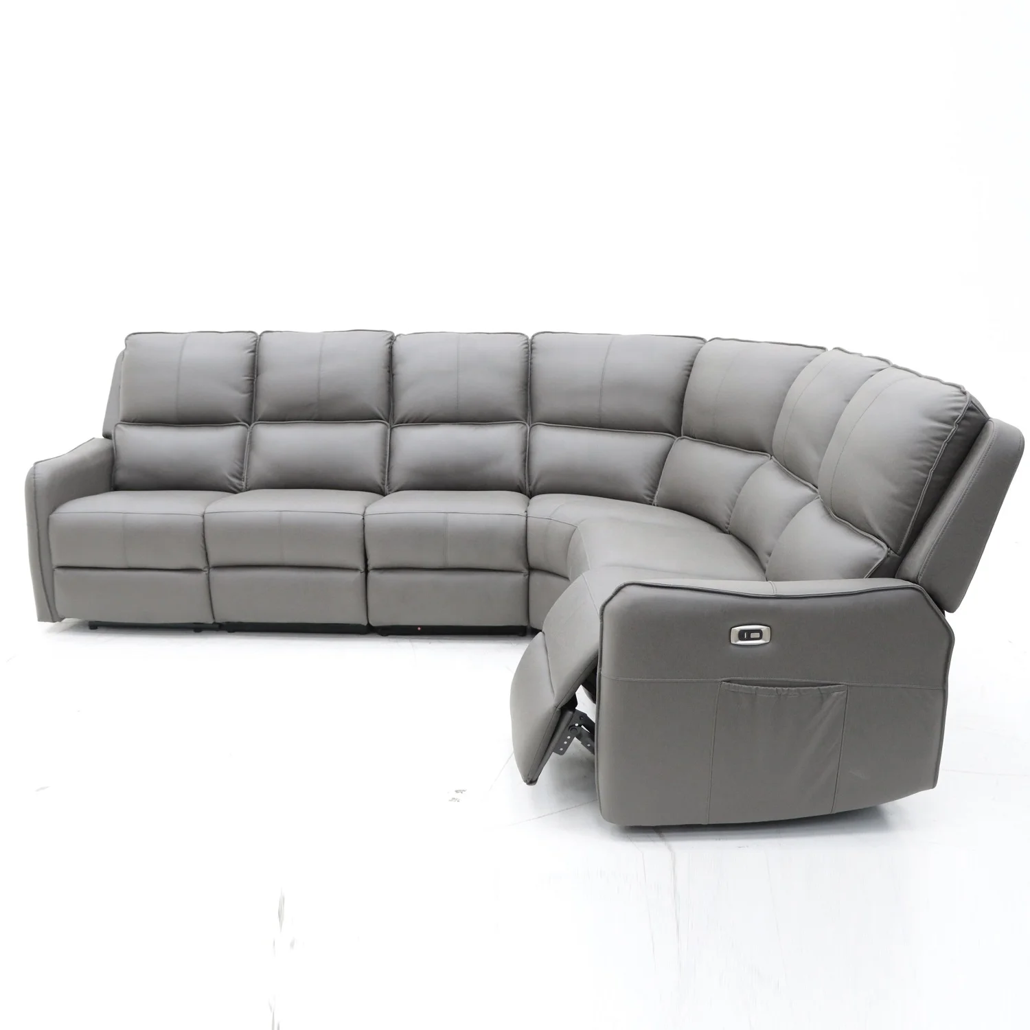Geeksofa Lay Boy Living Room Sofa Corner Sectional Reclining Sofa 5 Seats Power Electric Functional Sofas With Type C For Home