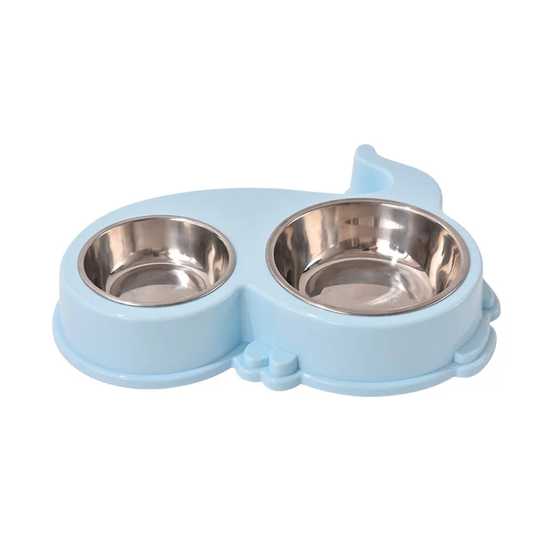 2021 New Monochrome Pet Supplies Cat and Dog Feeder Double Bowl Water Feeding Separate Detachable