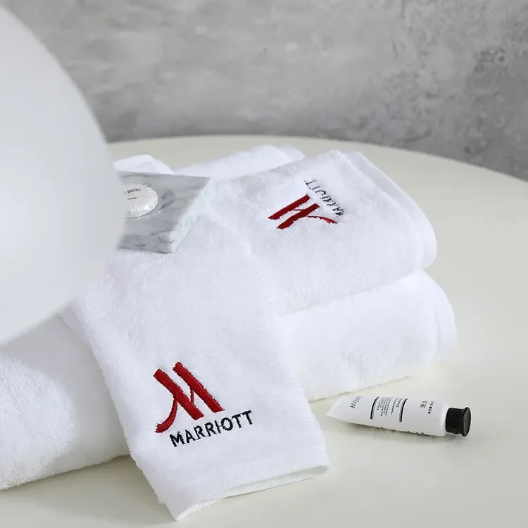Strong water absorption comfortable soft 16s 32s luxury 100 cotton hotel white bath towels set