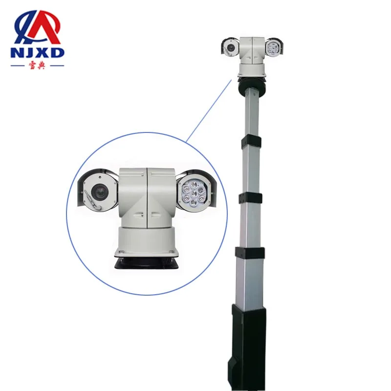 Hot sale 1m to 20m 1kg to 300kg vehicle mounted motorized telescopic mast for camera