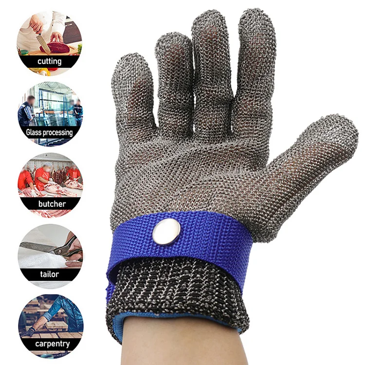 Cut Resistant Durable Rustproof Butcher Cutting Protection Stainless Steel Mesh Metal Wire Gloves