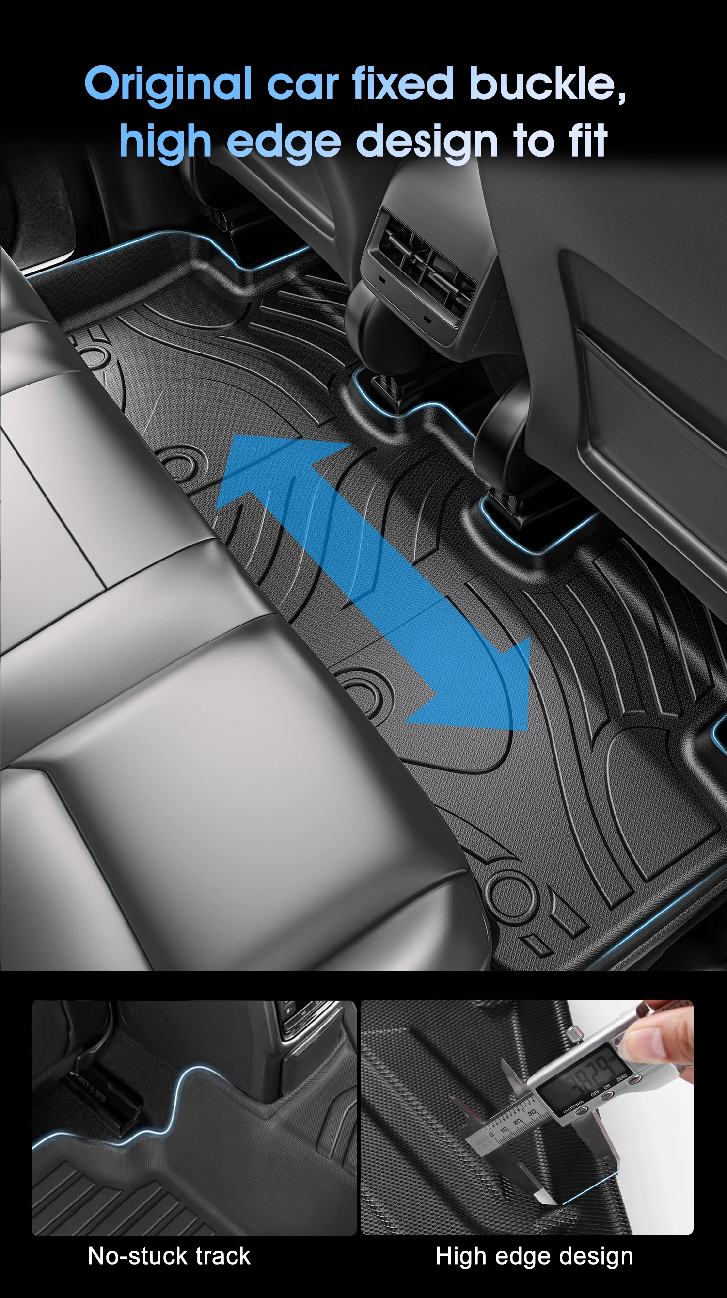 Best Selling Factory Pickup Car Accessories High Quality TPE 3D Car Floor Mat Use For Tesla Cybertruck 2024