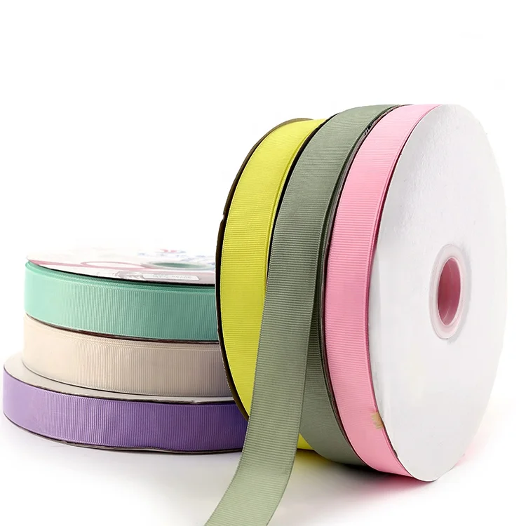  High quality thicken polyester pure color webbing knitting home textile grosgrain satin