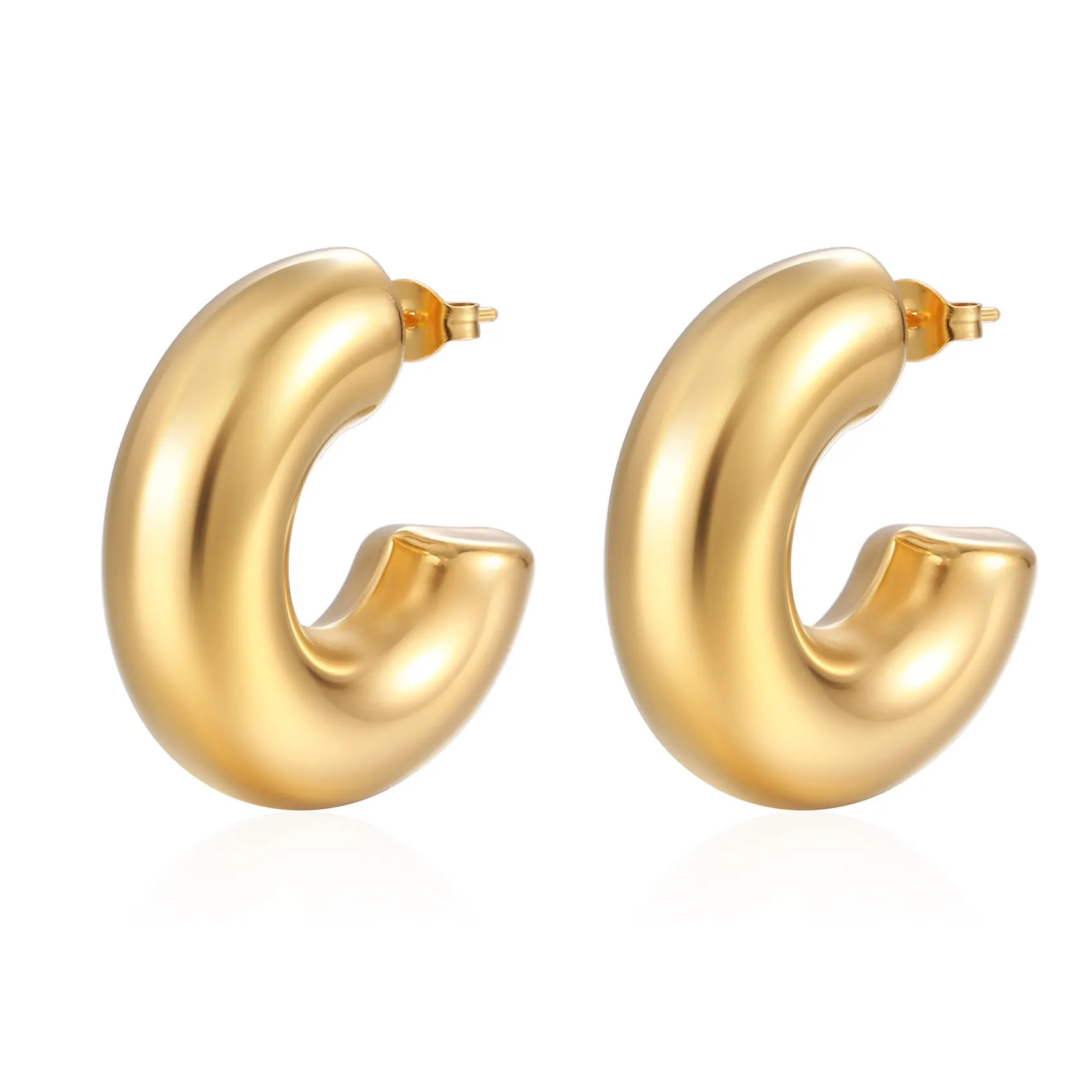 medical 316L stainless steel fancy C shape earring discount cheap high quality no tarnish earring