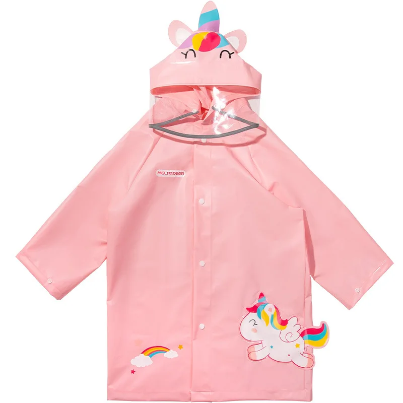 DD3510 Cartoon Custom Print Kids Poncho EVA Light Weight Long Rain Coat Jacket Waterproof Raincoat for School Children