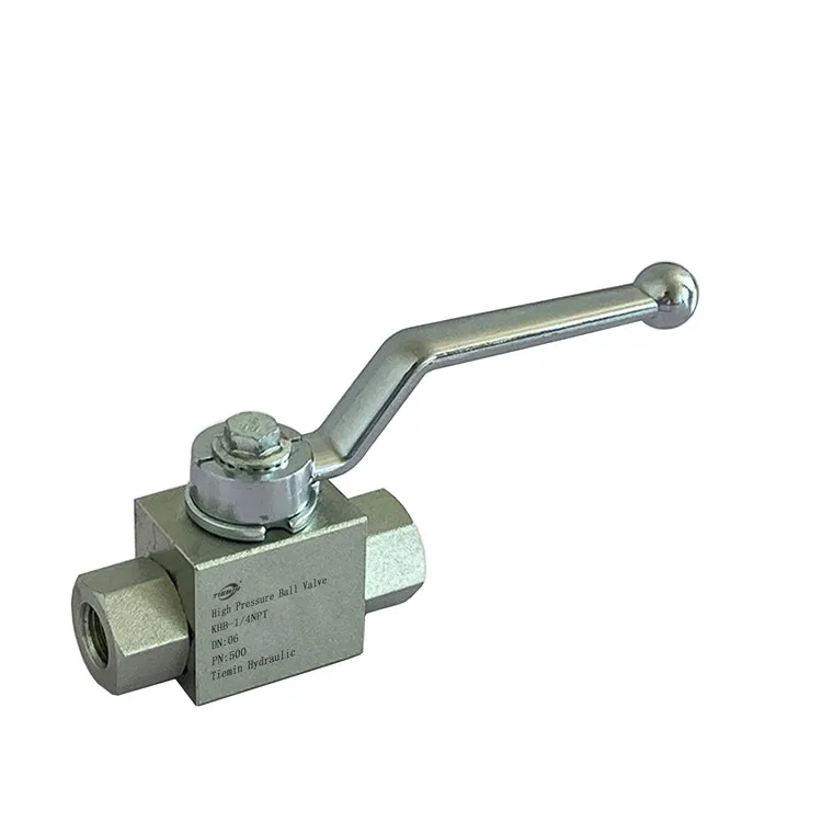 Tiemin Hydraulic Ball Valve KHB-1/4NPT DN:06 PN:500 Carbon Steel White Zinc Plated High Pressure