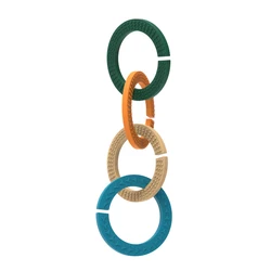 OEM/ODM mordedor de silicona Soft Food Grade Sensory Baby Teething Toys Happy Links Ring Developmental Toys Baby Teethers