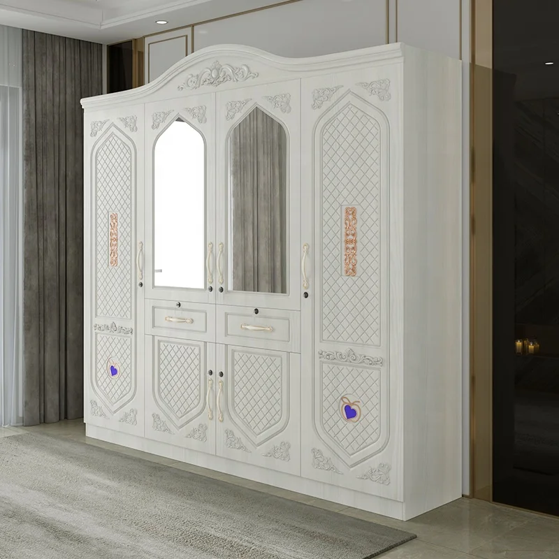 wooden bed room furniture  large modern wardrobes cabinet 2 meter wardrobe 4 doors plastic wardrobe