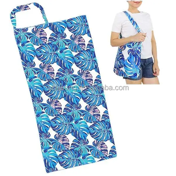 China Supplier New brand OEM Designer Pattern 100% Cotton Terry Towelling Summer Beach Towel Bag