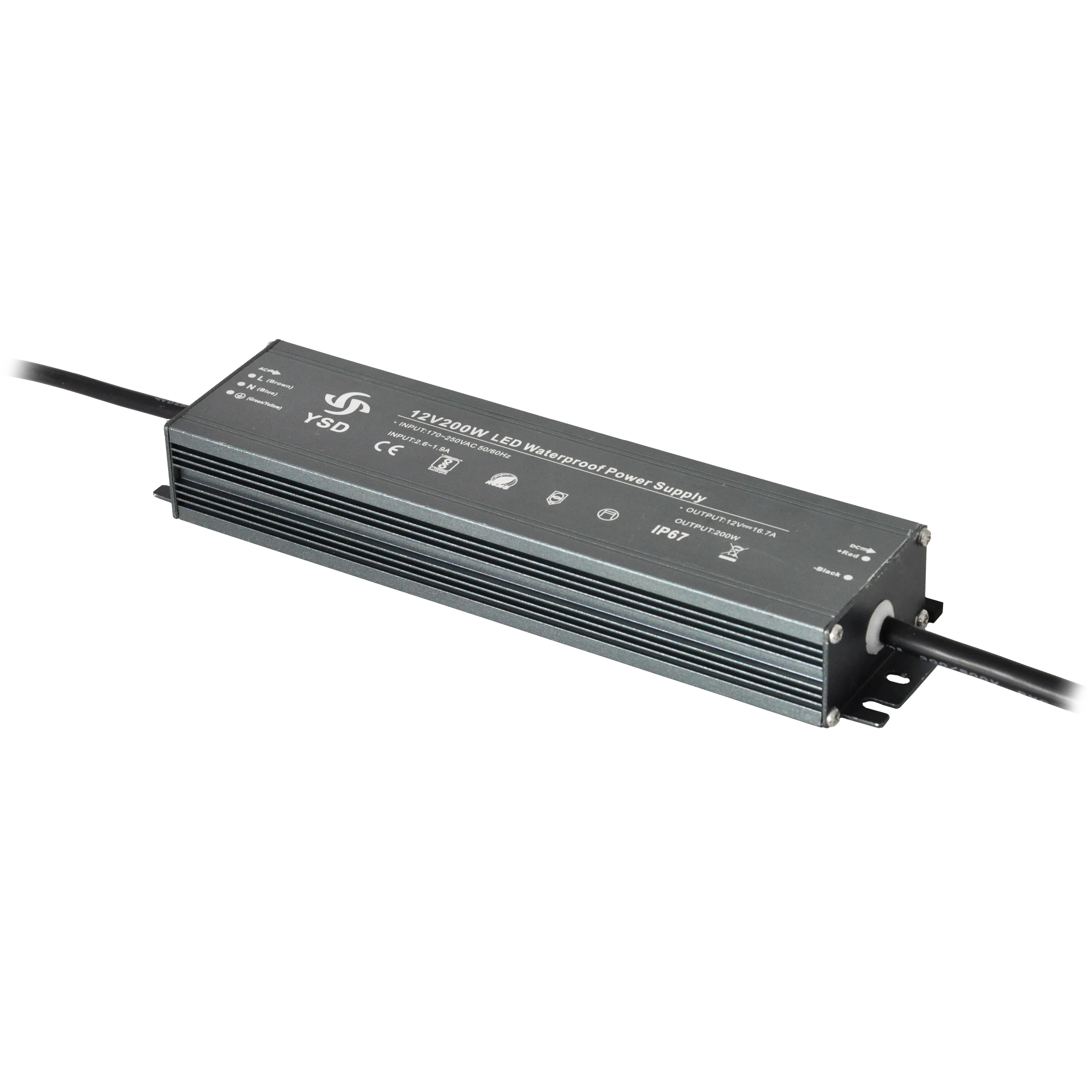Шэньчжэнь завод 175-264vac 12v 150w Отличный IP67 Светодиодный источник питания светодиодный