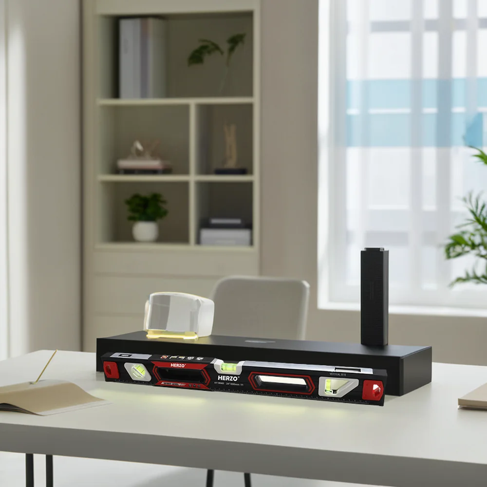 HERZO High Quality Manual Spirit Level 0.5mm Accuracy Aluminium with Strong Magnetic for Professional Use