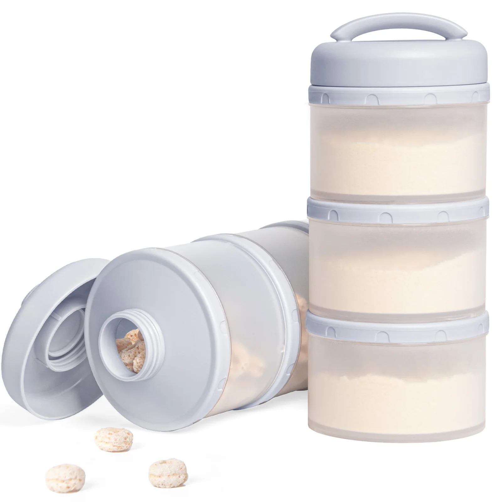 Termichy 2 шт стекируемые уход за младенцем сухое молоко Контейнер для легкой очистки Сменные пластиковое портативное с дозатором молочной смеси