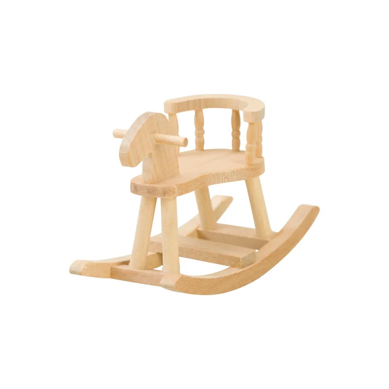 Dollhouse mini toy horse rocking horse For 1:12 doll house ornament