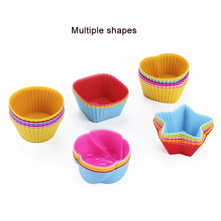 New product Hot Sale Reusable Food Grade Silicone Baking Cups Cupcake Liners Non-Stick Muffin Molds