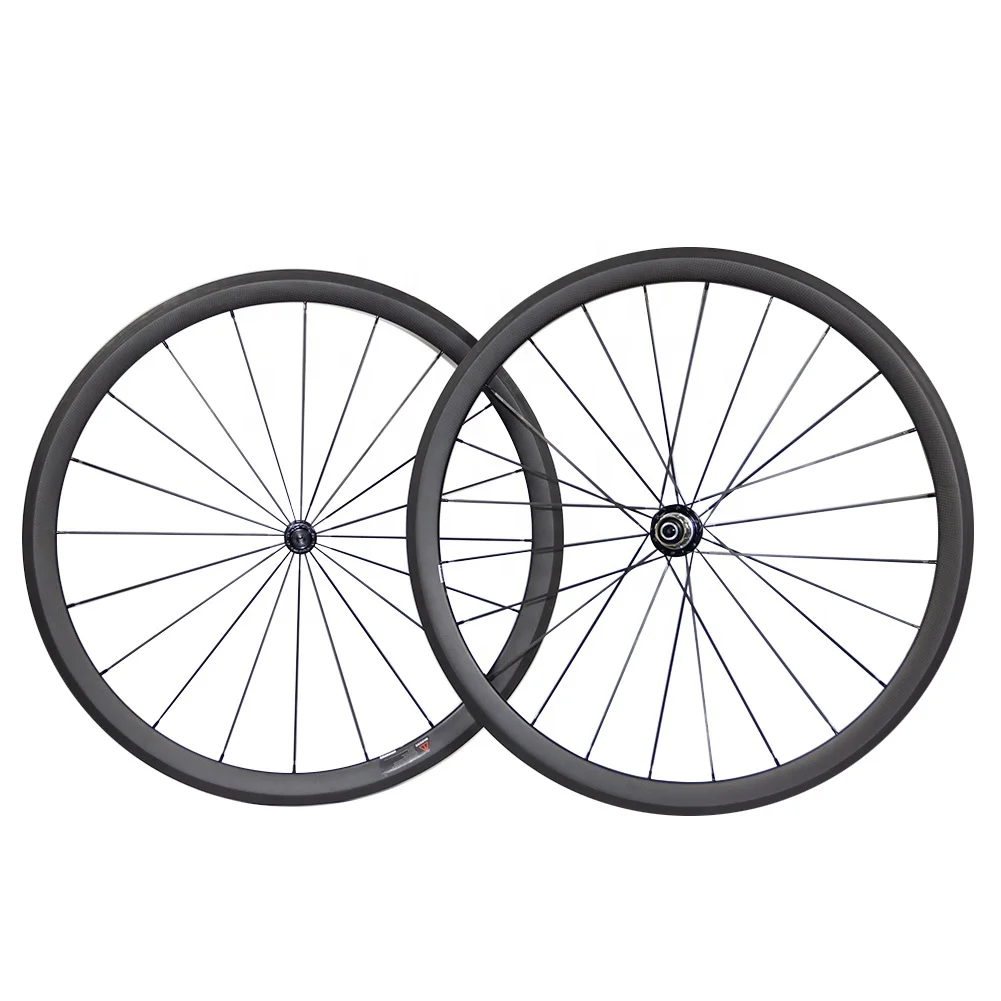 
Hot Sale 38mm Deep Cycling Carbon Road Bike Wheels 700C Clincher Wheelset With Powerway R13 Hub Aero Spokes 