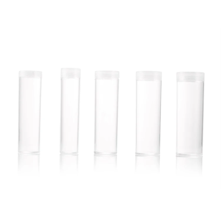 Hot selling plastic coin case holder clear tube for coin 32MM