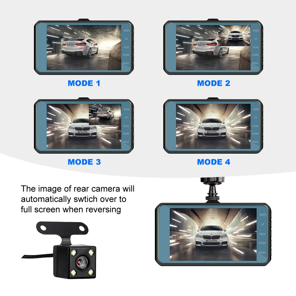 Full HD 1080P radar detector dash camera car dvr G-sensor dual lens front and car interior car camera gps carblackbox