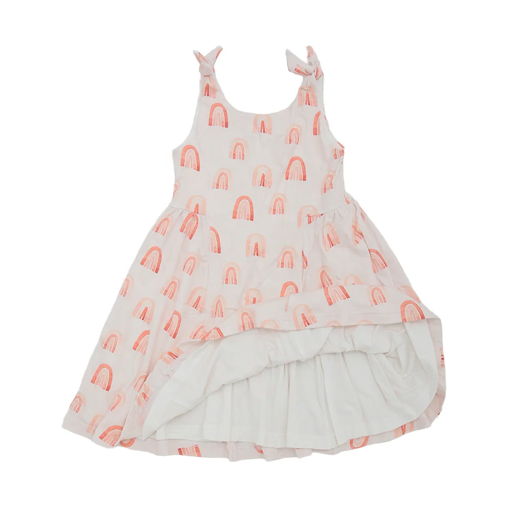 Lovely Summer Sleeveless Mini-length Baby Girl Dress Solid Color Casual Party Clothing with Ruffle Design