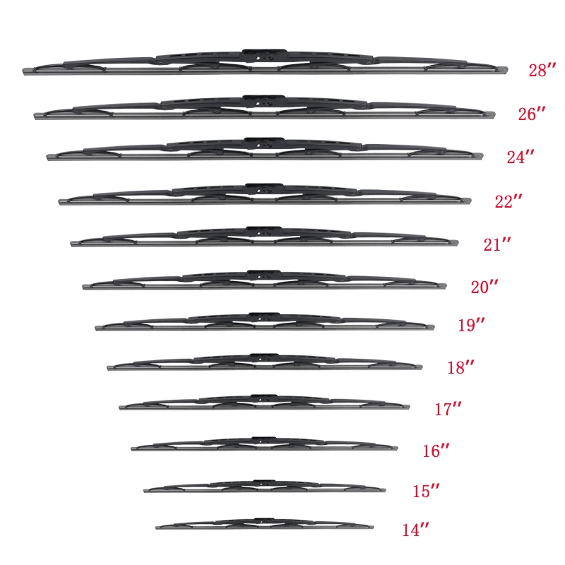 Wiper Blades Automotive Replacement Chrome  Metal Windshield Blade