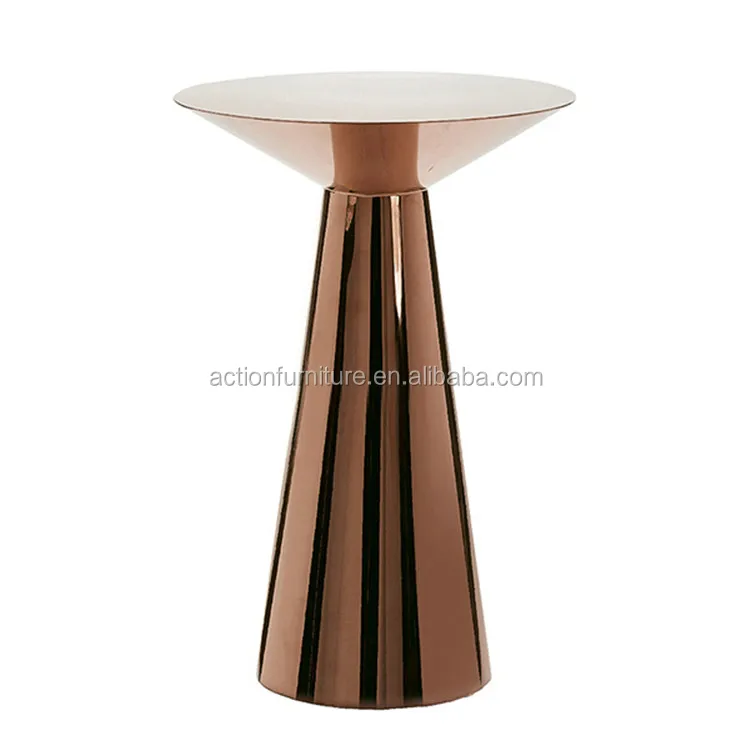 stainless steel  gold bar table with round base for wedding hotel dining